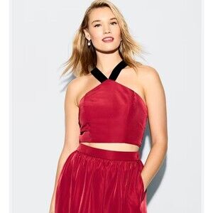 Old Navy The Ocassion Taffeta Cropped Halter‎ Bow Top Elegant Sz 3 X Ruched